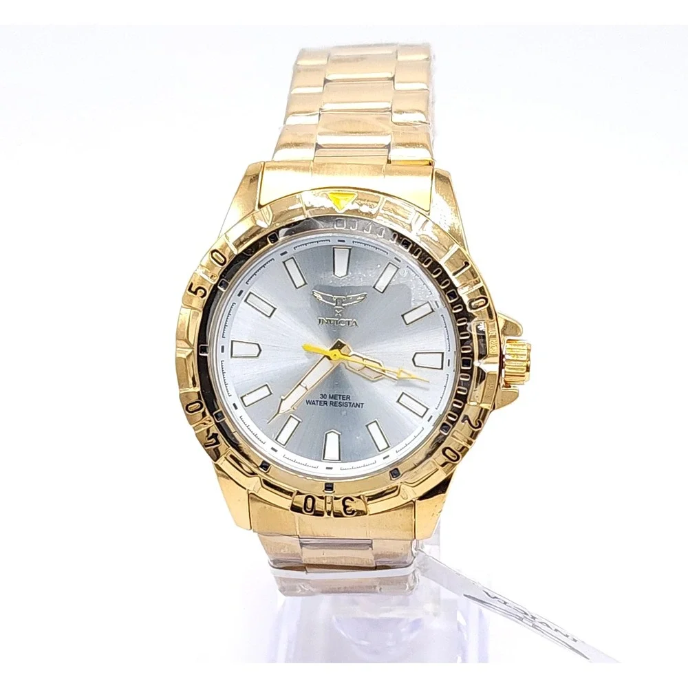 Invicta Specialty I 69031 Men's Gold Watch Silver Dial 42mm New